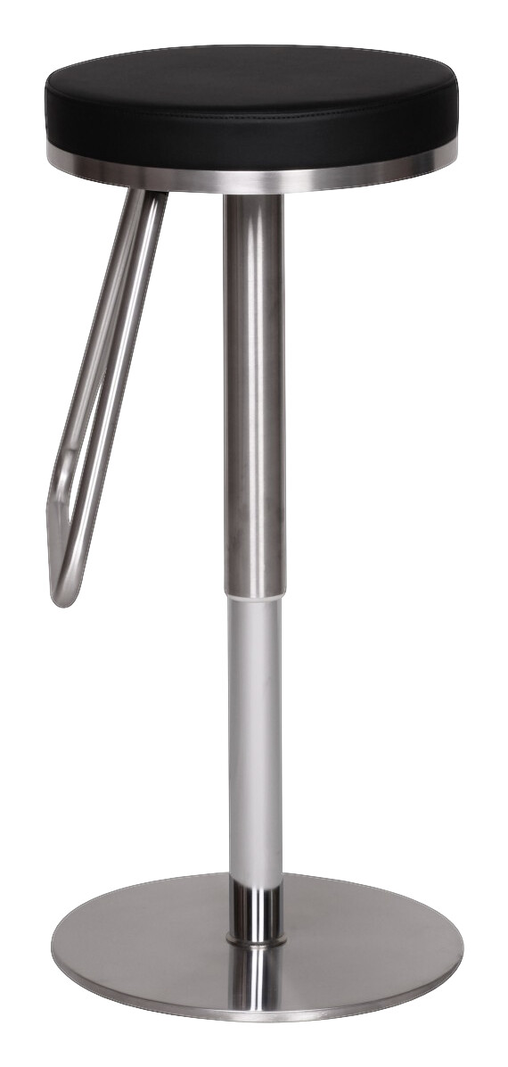 Barhocker schwarz Edelstahl Kunstleder Edelstahl B/H/T: ca. 39x54x39 cm