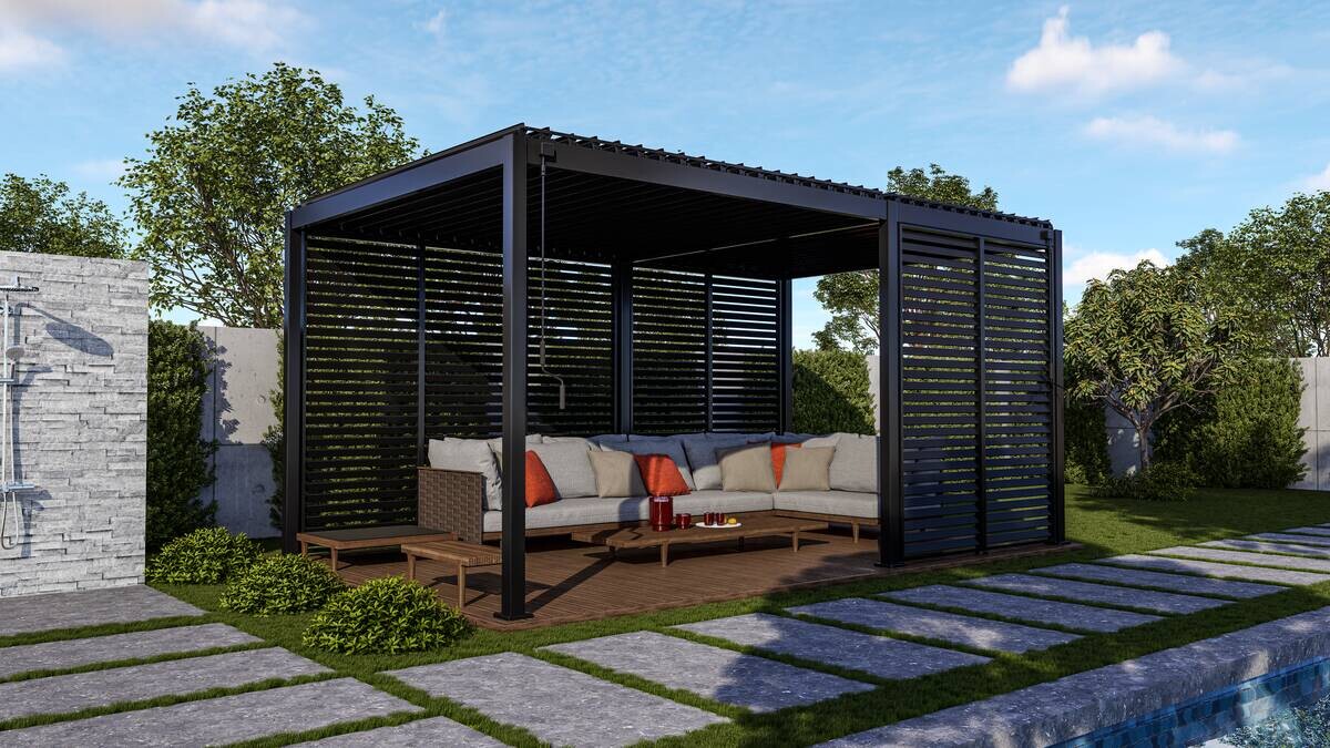 Mirador Seitenteil für Pergola anthrazit Aluminium B/H: ca. 93x240 cm