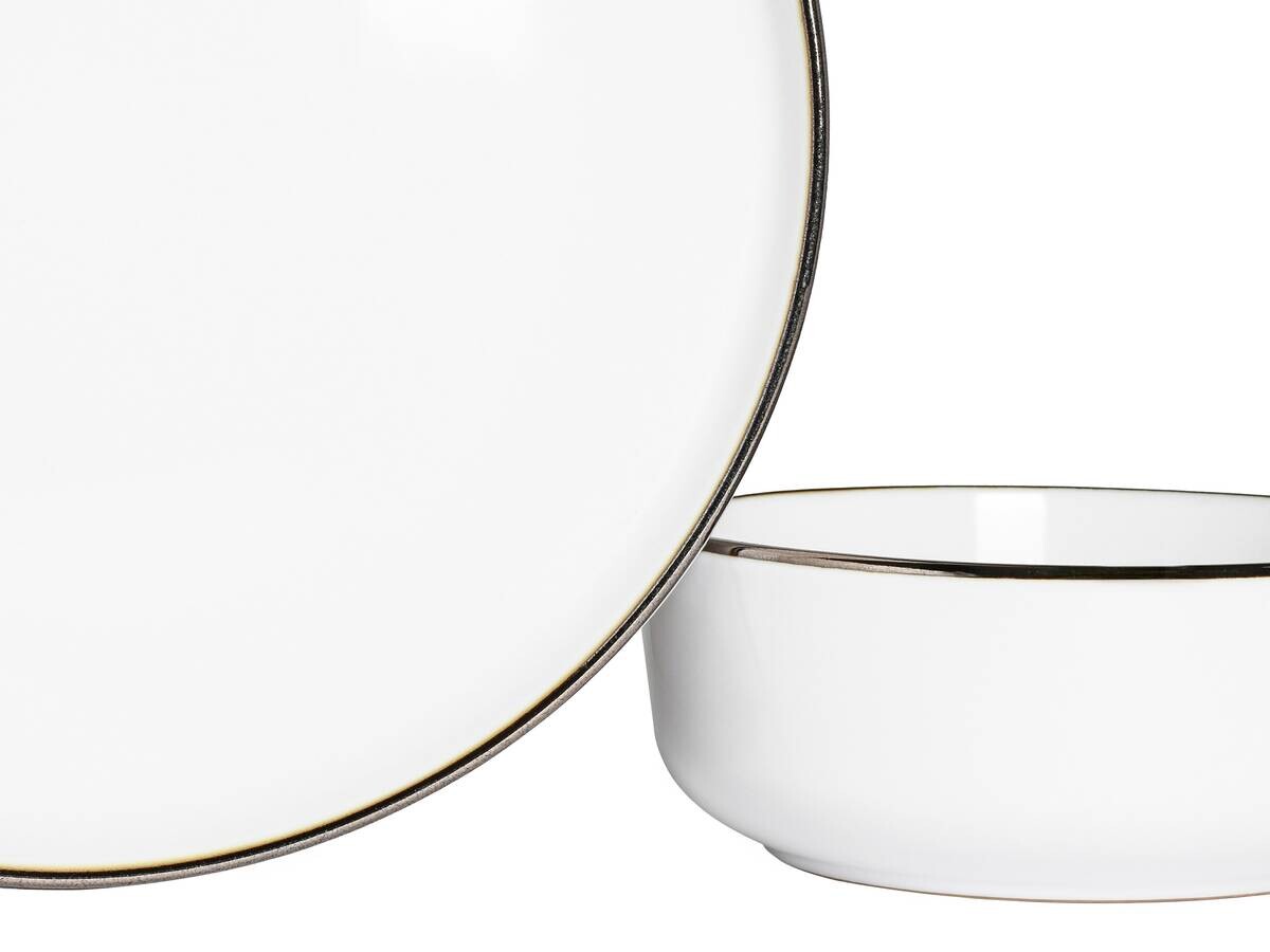 CreaTable Kombiservice Nordic Festive Weiss silber Steinzeug 10 tlg.