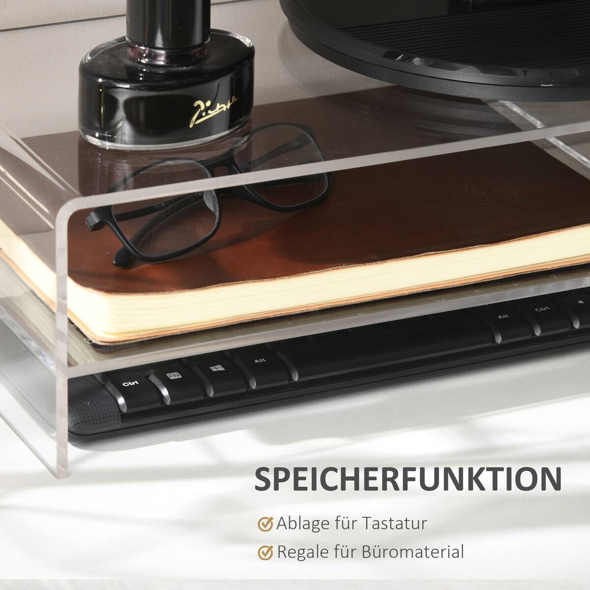 HOMCOM Monitorständer transparent