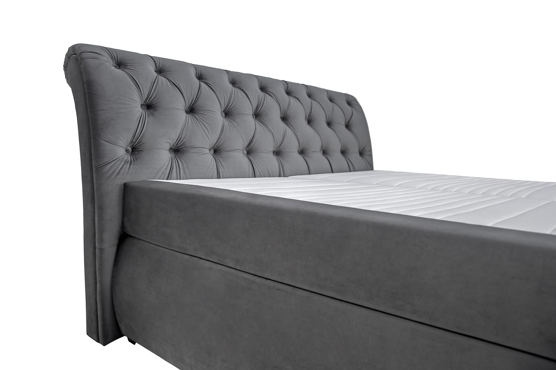 Boxspringbett Agnes dunkelgrau Liegefläche B/L: ca. 180x200 cm