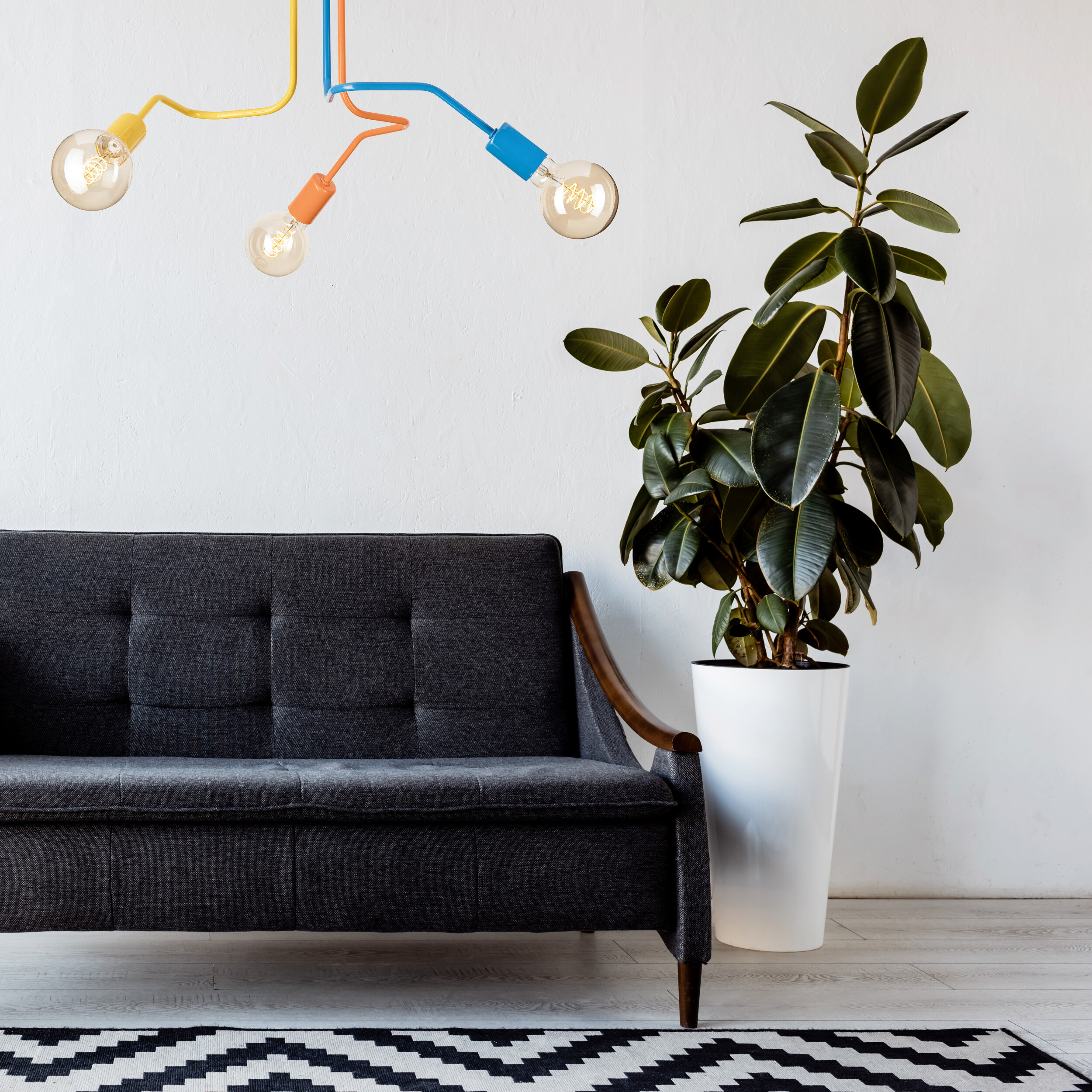 Lamkur Hängeleuchte mehrfarbig Stahl B/H/L: ca. 55x40x55 cm E27 3 Brennstellen