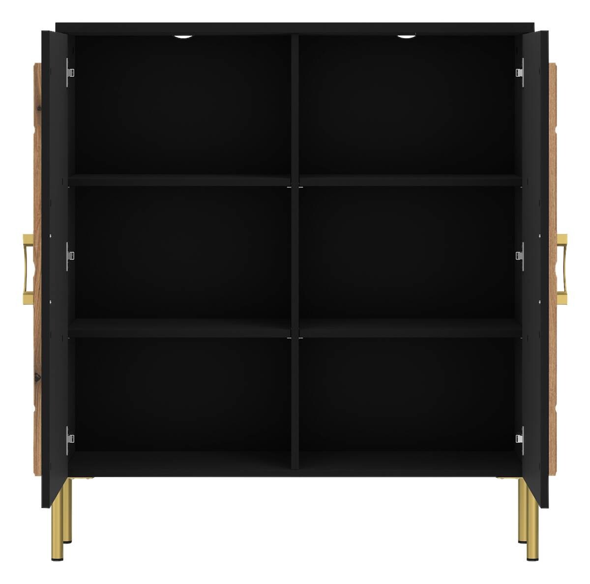 Kommode Hong Kong schwarz matt Eiche Evoke Oak Nachbildung B/H/T: ca. 100x113x38 cm