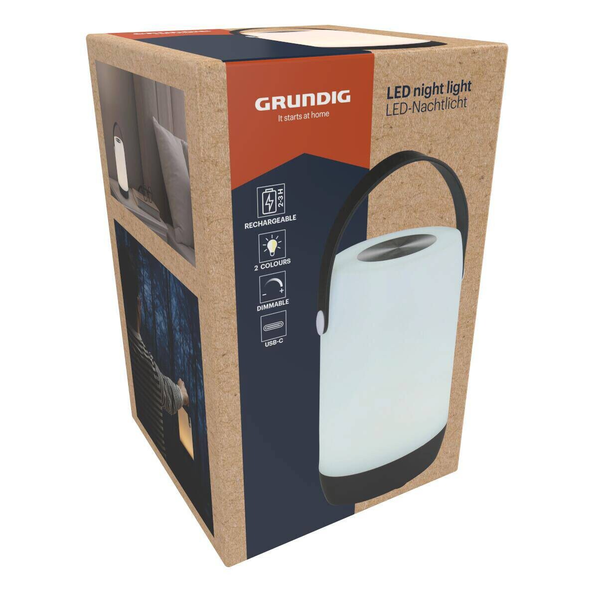 LED-Nachtlicht weiß schwarz B/H/D: ca. 10,5x10,5x18,8 cm