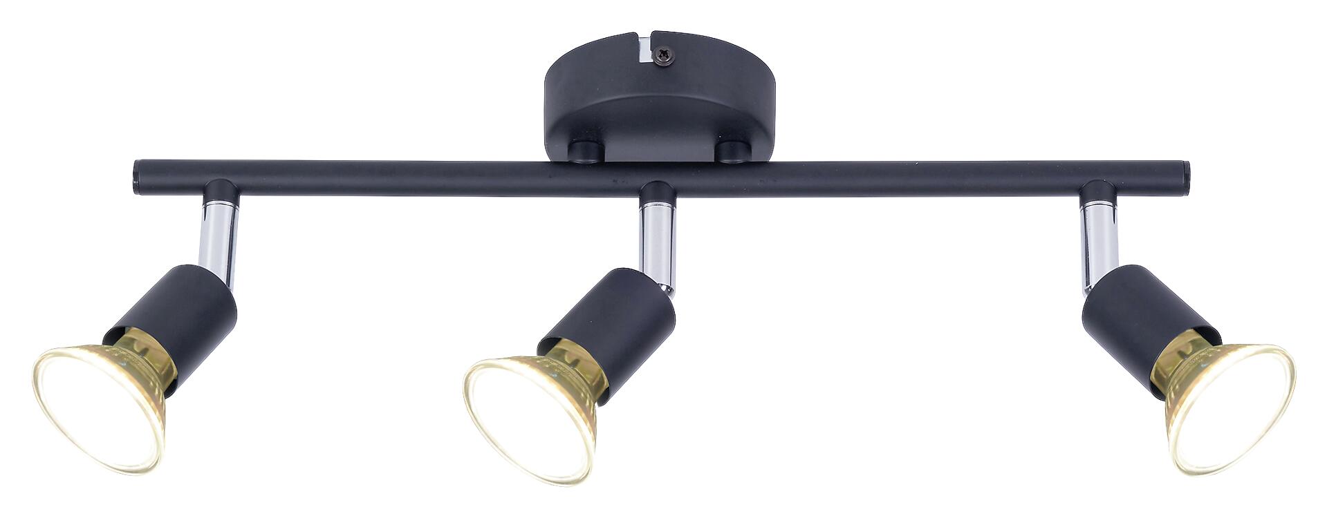 POCOline Spotbalken Boris schwarz B/H/L: ca. 10x8x36 cm 3 Brennstellen