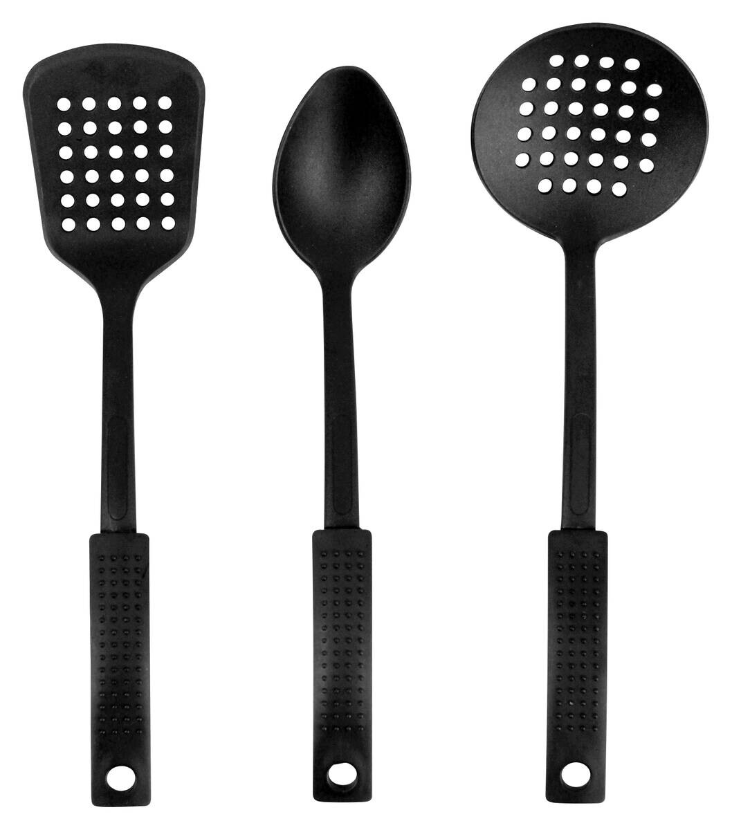 SAN IGNACIO Küchenhelfer DOTS schwarz Kunststoff B/H/L: ca. 10,5x2x34 cm