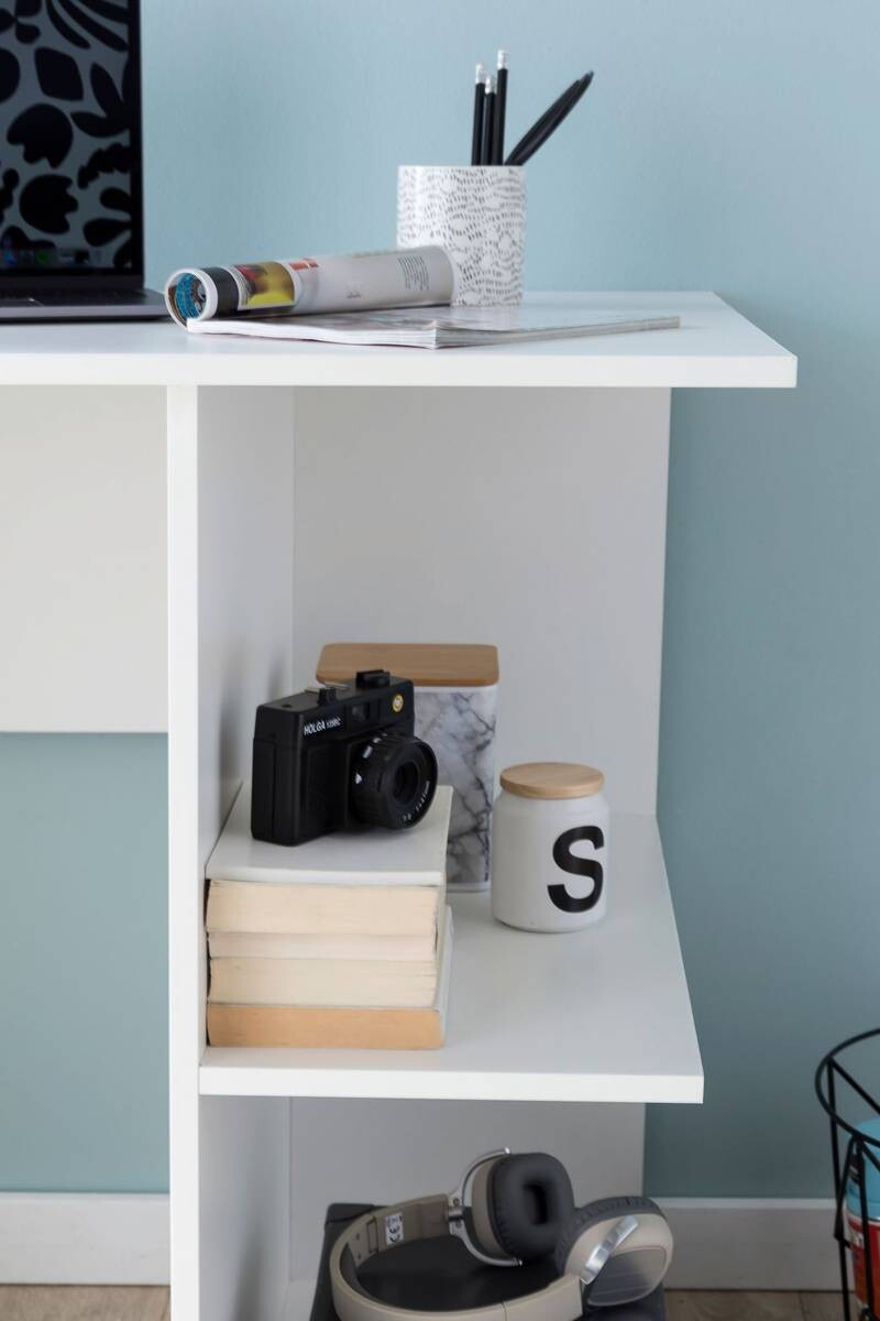 Schreibtisch weiß B/H/T: ca. 82x76x60 cm