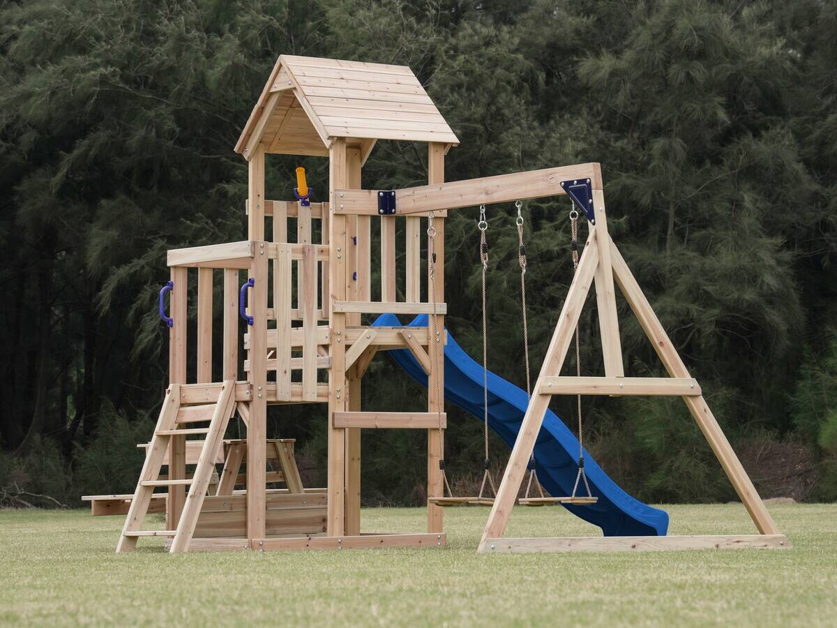 AXI Spielturm Mette blau B/H/L: ca. 366x267x383 cm