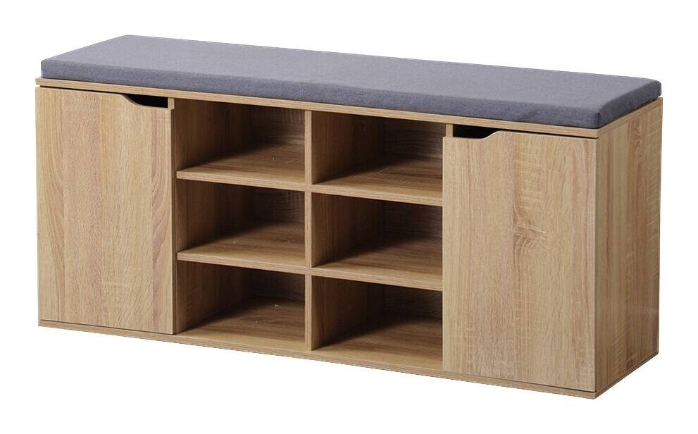 Kesper Schuhschrank mit Sitzkissen Eiche Spanplatte B/H/T: ca. 103x48x30,5 cm