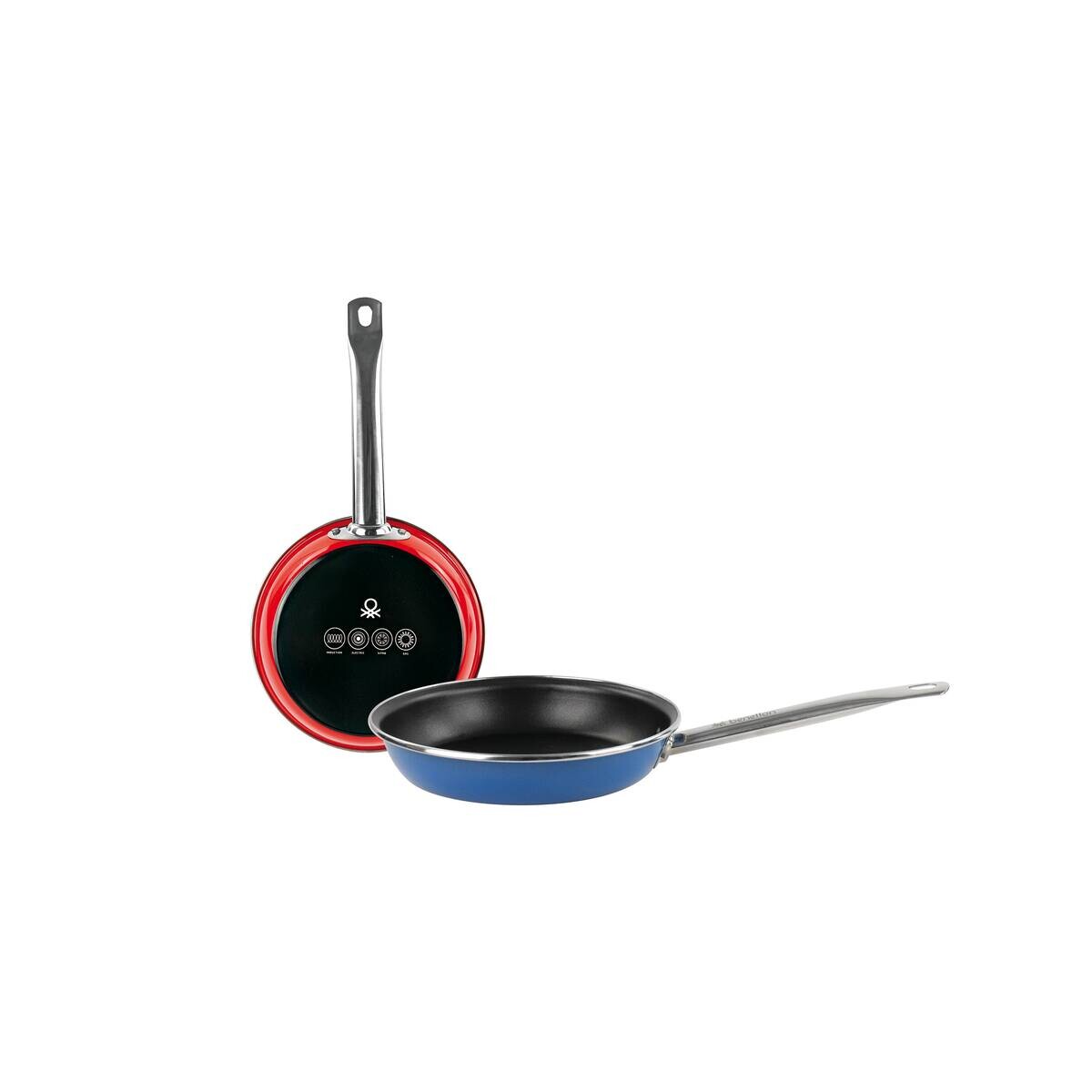 BENETTON Pfannenset RAINBOW blau Stahl 2 tlg.