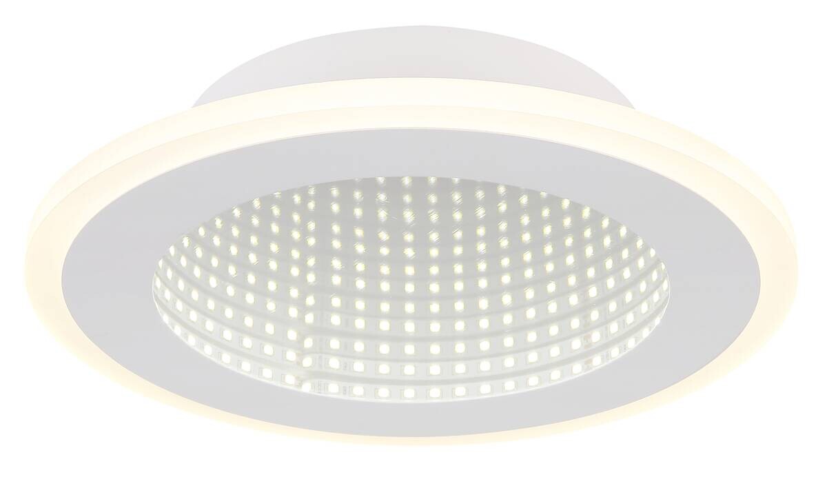 GLOBO LED-Deckenleuchte weiß Opal Acryl Metall H/D: ca. 4x22,5 cm