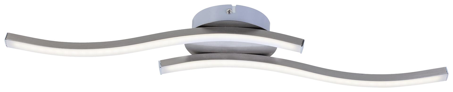 POCOline Deckenleuchte Berwin nickel matt Aluminium Metall Kunststoff B/H/T: ca. 56x7x12 cm