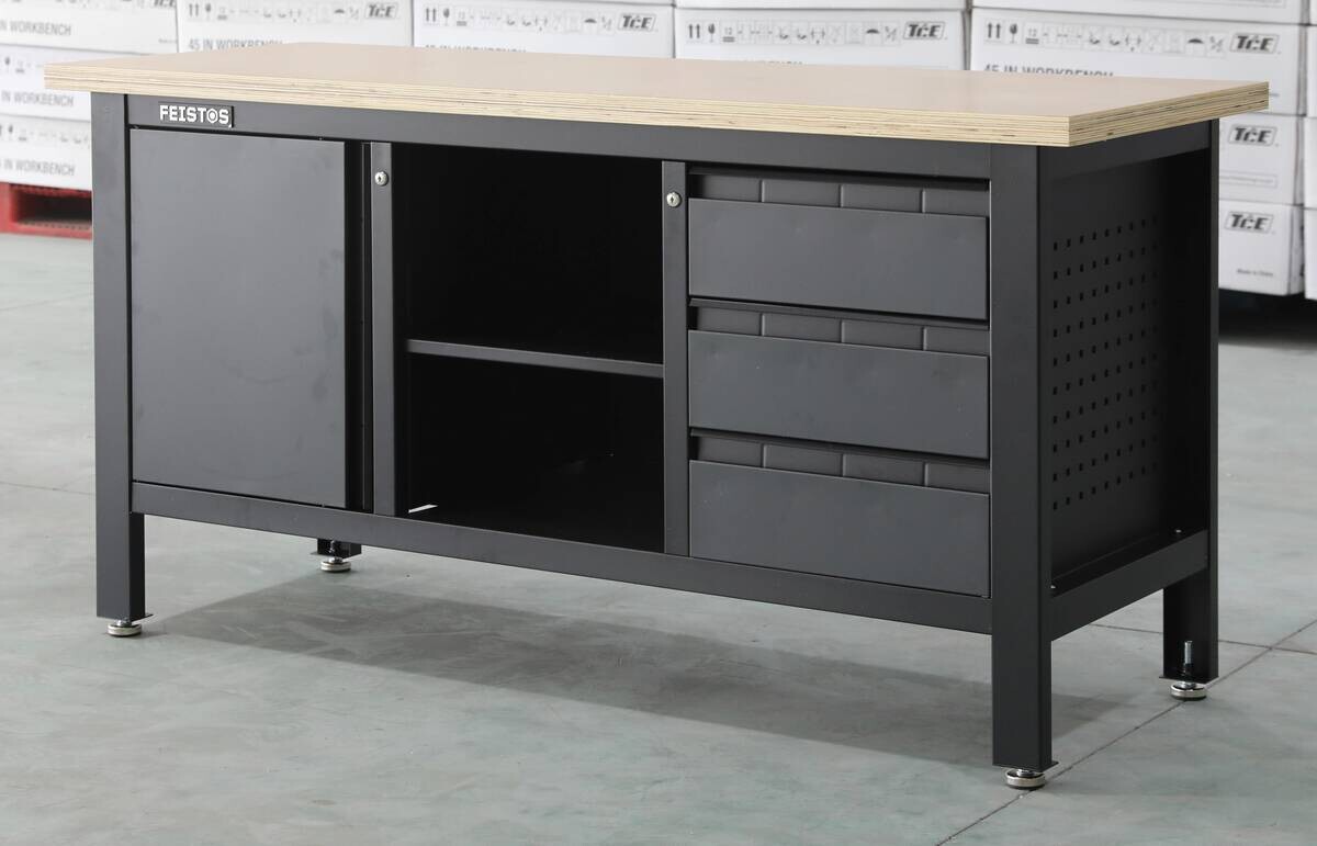 Feistos Werkbank Heros anthrazit Metall B/H/L: ca. 169x87x60 cm