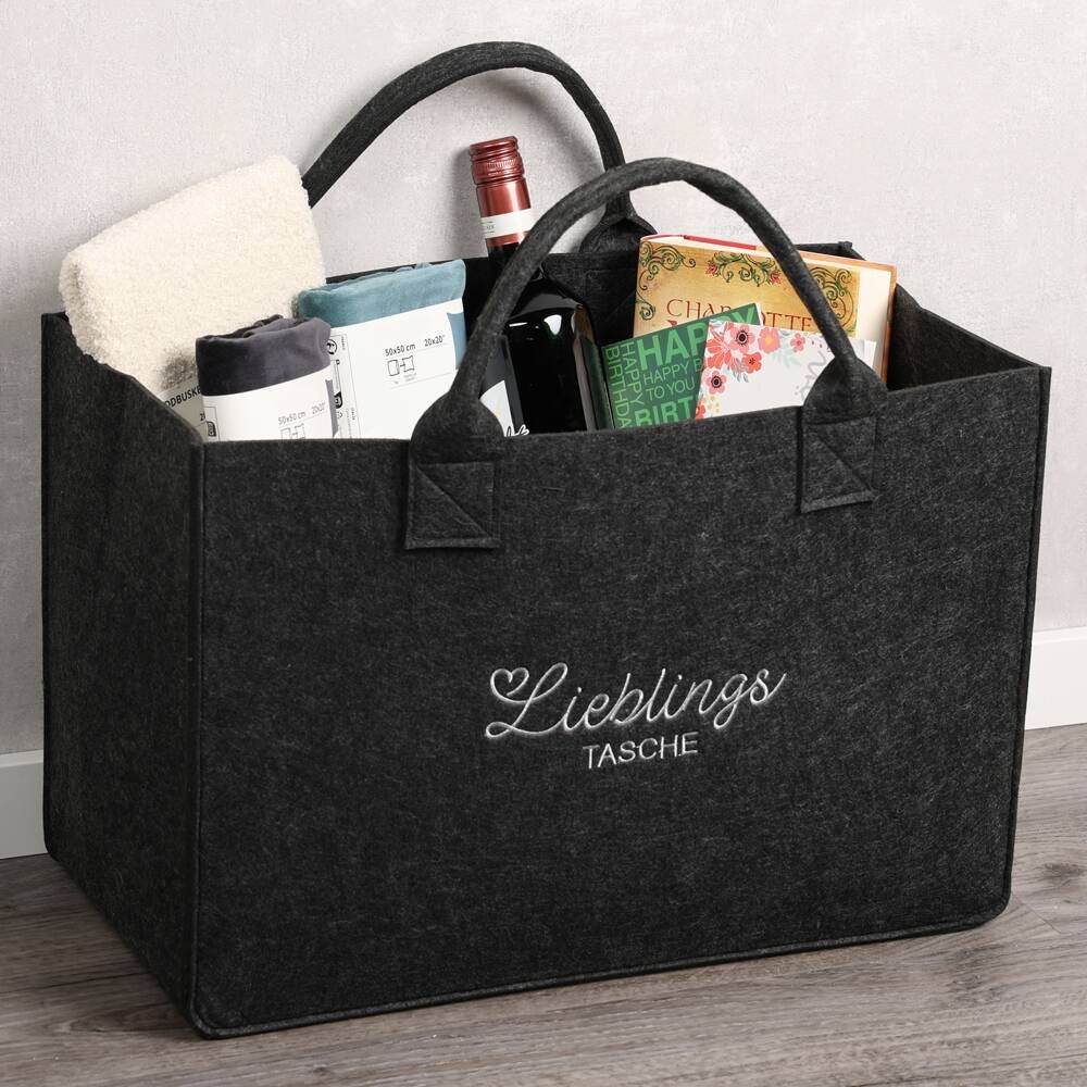 Kesper Tasche Filz grau Polyester B/H/L: ca. 25x34x50 cm