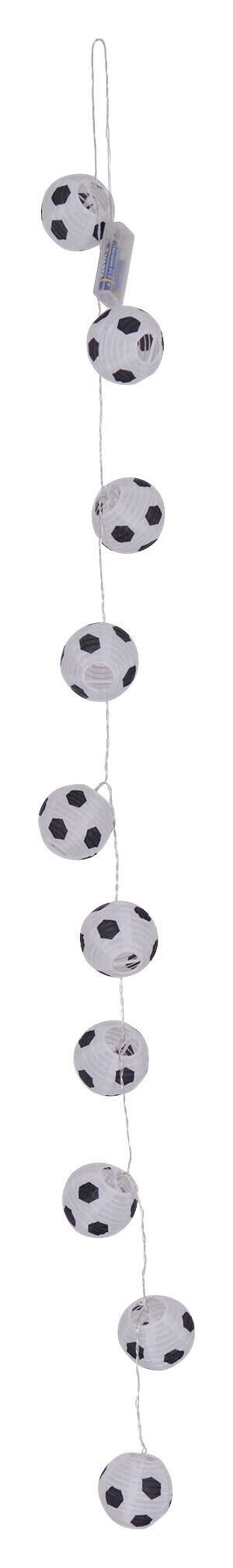 LED-Lichterkette FUßBALL mit LED 5217123 weiß Papier Metall L: ca. 160 cm