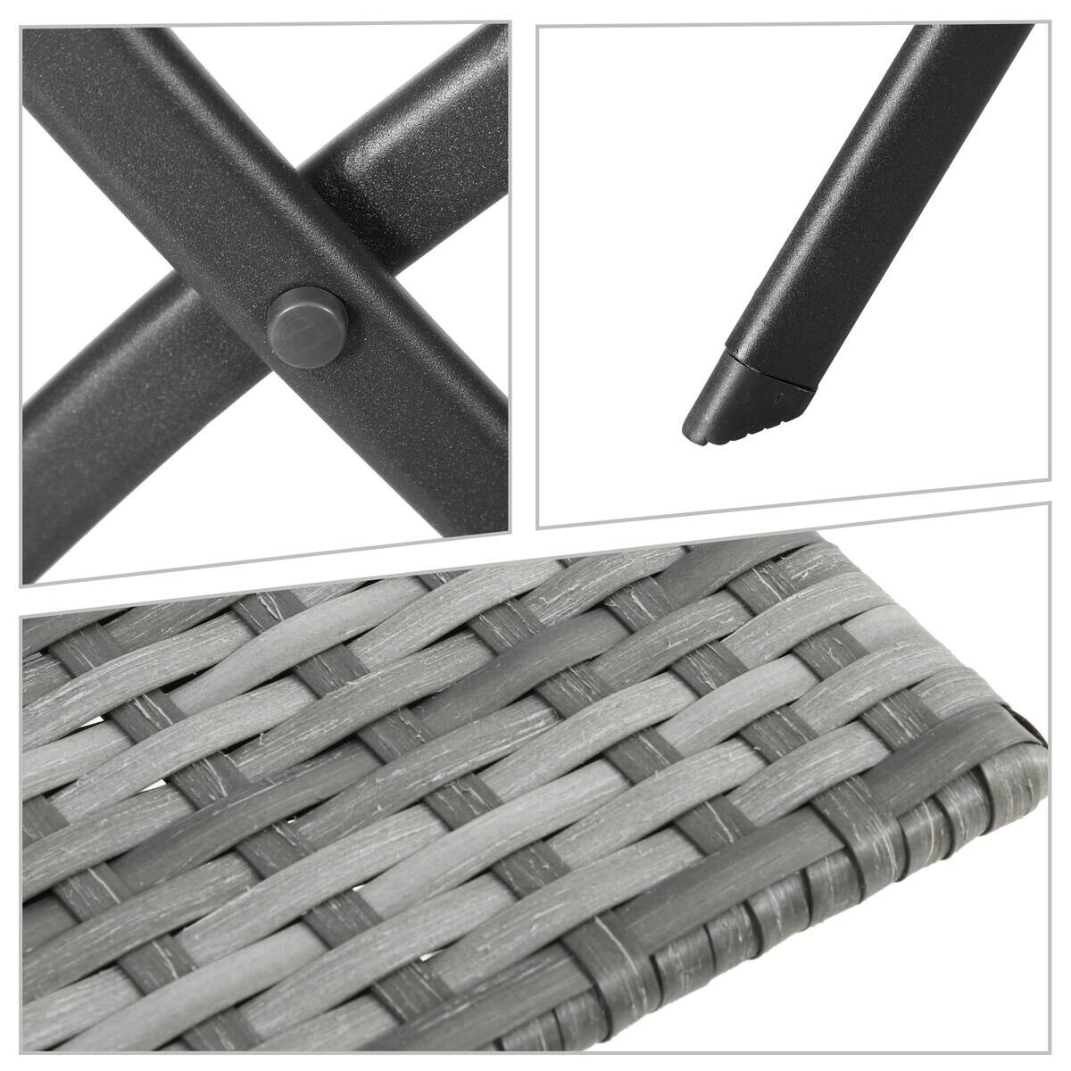 Outsunny Sitzgruppe grau Polyrattan B/H/L: ca. 60x60x72 cm