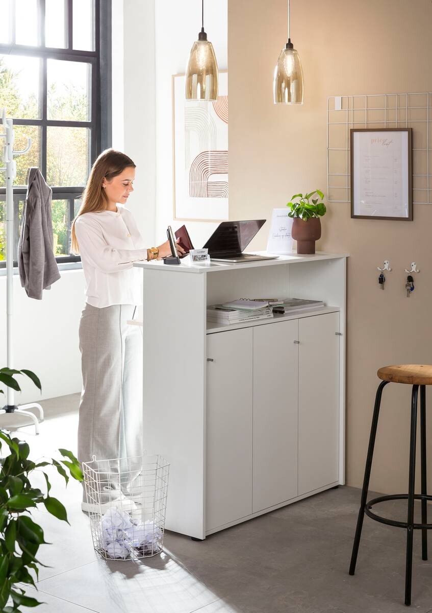 Konsolentisch Serie 400 weiß matt B/H/T: ca. 107x111x44 cm