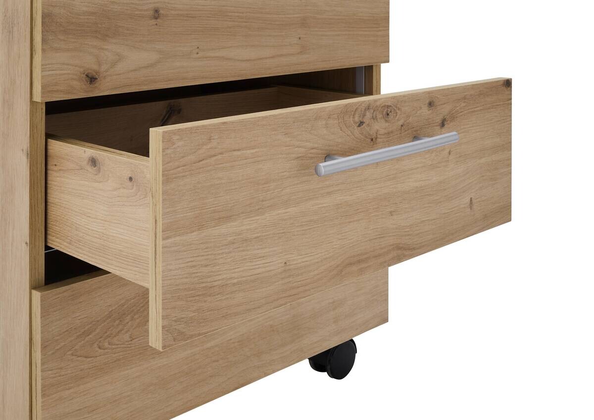 Rollcontainer Ben Eiche Artisan Nachbildung B/H/T: ca. 40x56x39 cm