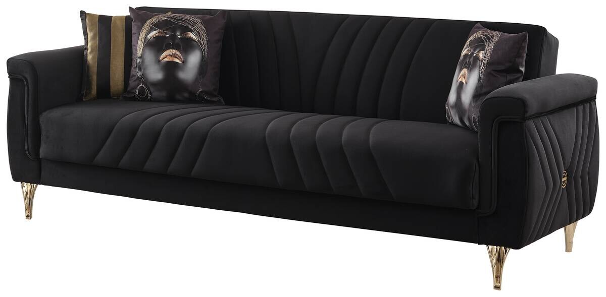 Schlafsofa Lozan schwarz Microfaser B/H/T: ca. 230x86x84 cm