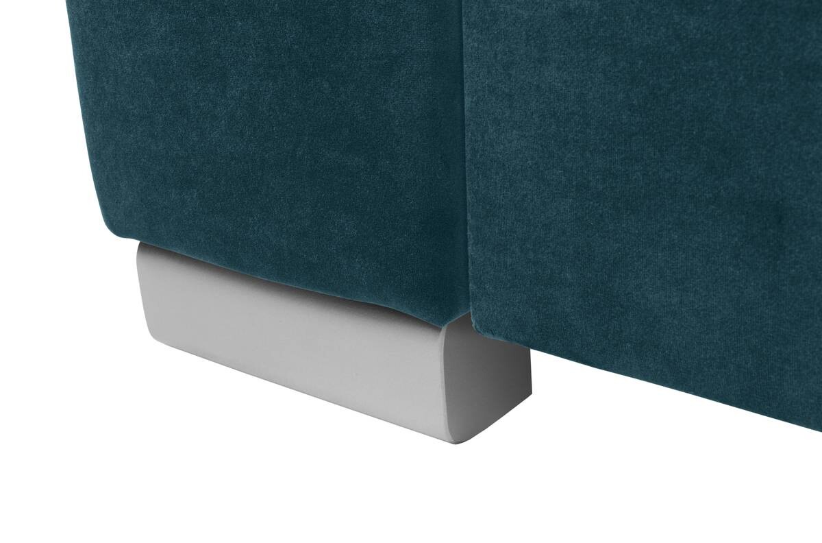 Ecksofa mit Bettfunktion und Bettkasten petrol Microfaser B/H/T: ca. 243x85x186 cm
