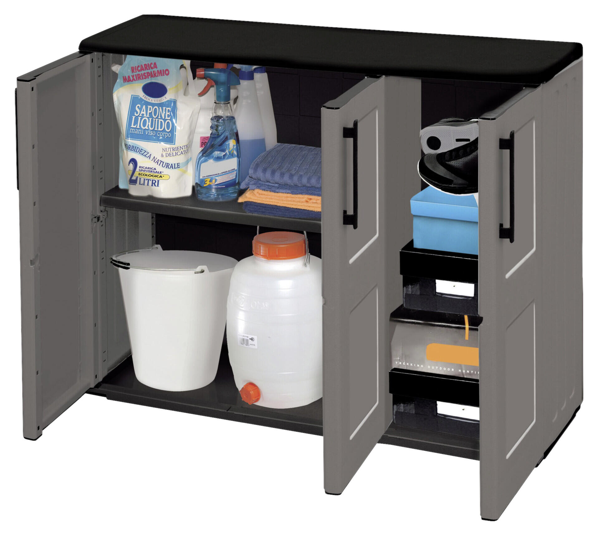 ArtPlast Kunststoffschrank Free niedrig grau Kunststoff B/H/T: ca. 102x84x37 cm ArtPlast Kunststoffschrank Free niedrig grau Kunststoff B/H/T: ca. 102x84x37 cm