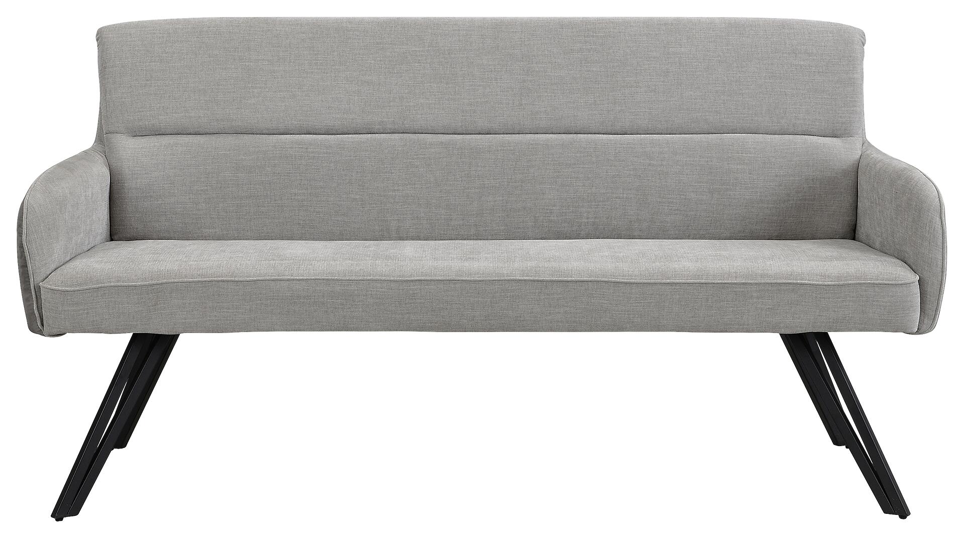 Sitzbank TINO schwarz grau Metall Microfaser B/H/T: ca. 160x94x67 cm