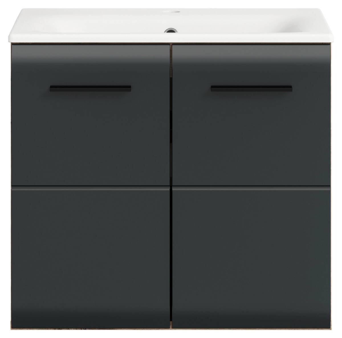 Waschplatz Ice Nox Oak Nachbildung schwarz matt B/H/T: ca. 60x55x46 cm