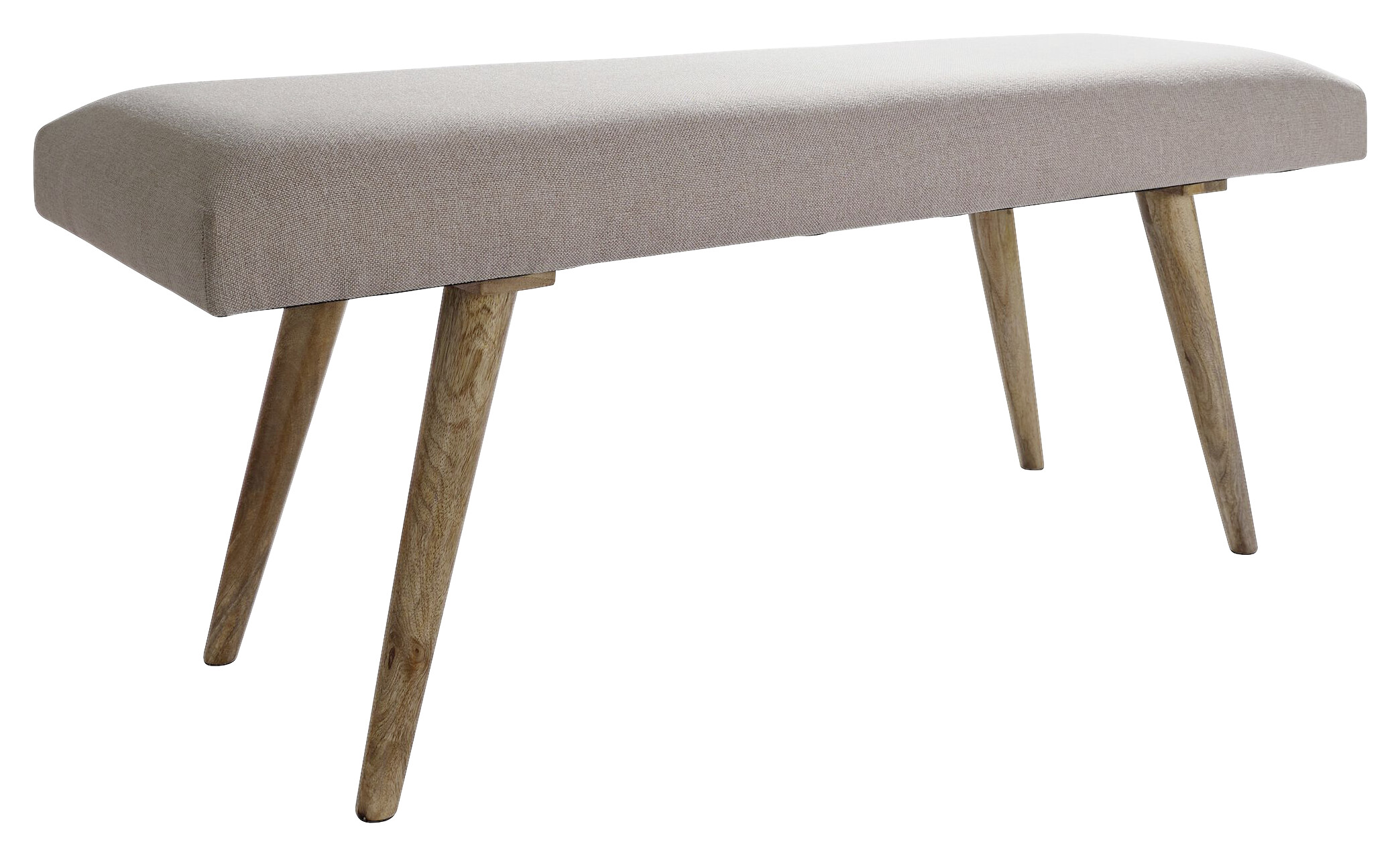 Wohnling Sitzbank beige natur Stoff Echtholz B/H/T: ca. 117x51x38 cm Wohnling Sitzbank beige natur Stoff Echtholz B/H/T: ca. 117x51x38 cm