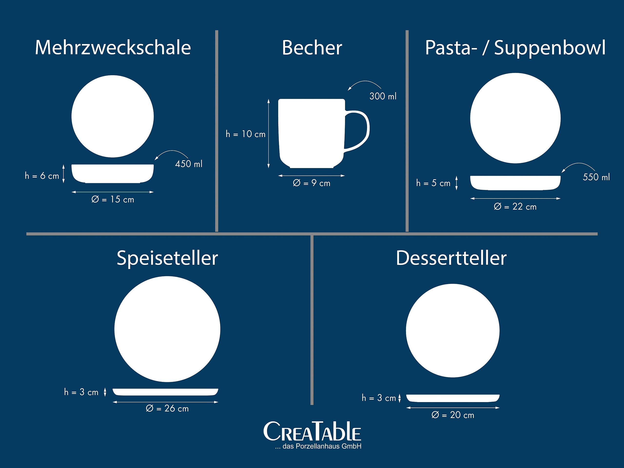CreaTable Kombiservice Nordic Gourmet schwarz Steinzeug 10 tlg.