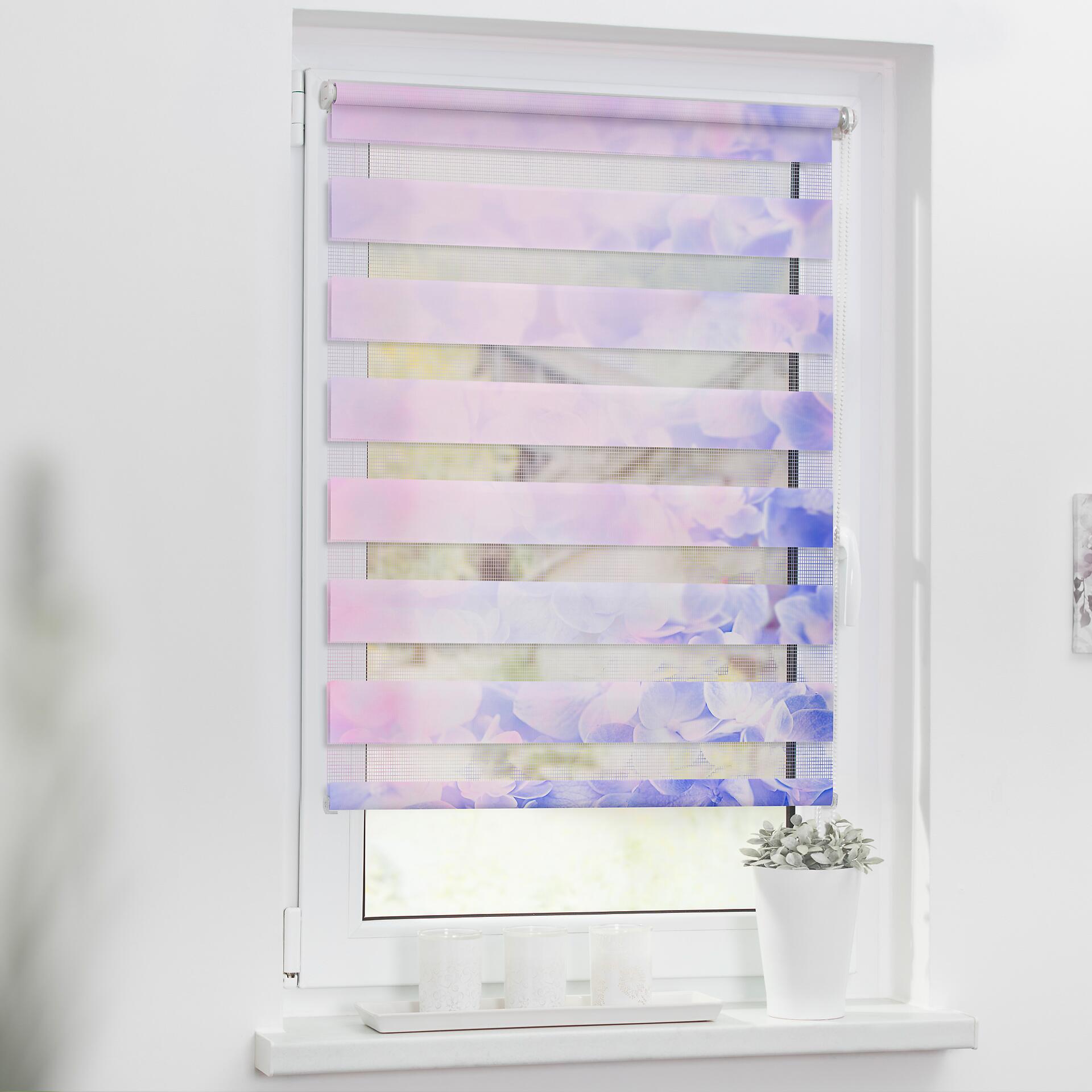 LICHTBLICK Doppelrollo Duo Hortensie lila B/T: ca. 90x150 cm