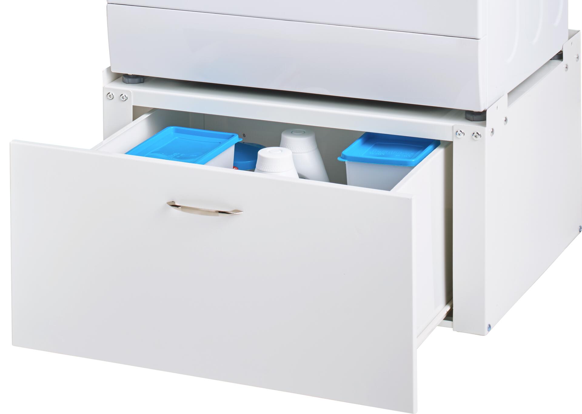 POCOline Waschmaschinen-Unterschrank weiß Metall