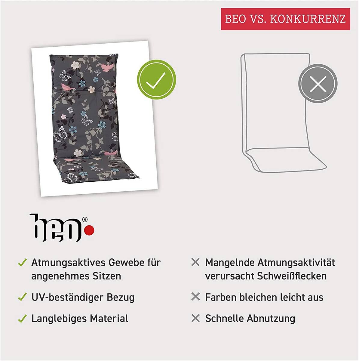 Beo Saumauflage für Hochlehner Bregenz multicolor Polyester-Mischgewebe B/H/L: ca. 50x6x118 cm 2er Set