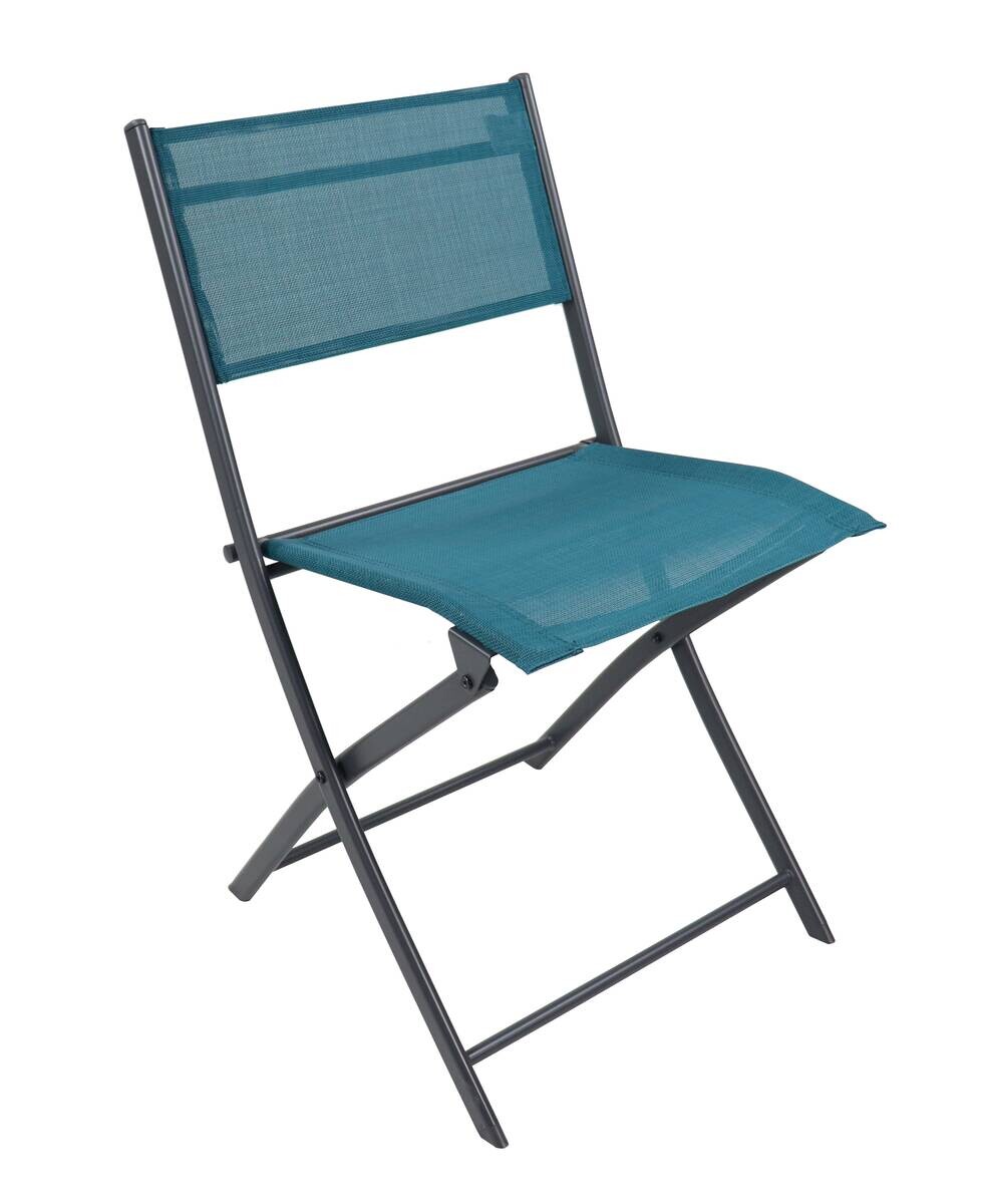 VCM Gartenstuhl 2er Set blau Stahl B/H/L: ca. 45x79x46 cm