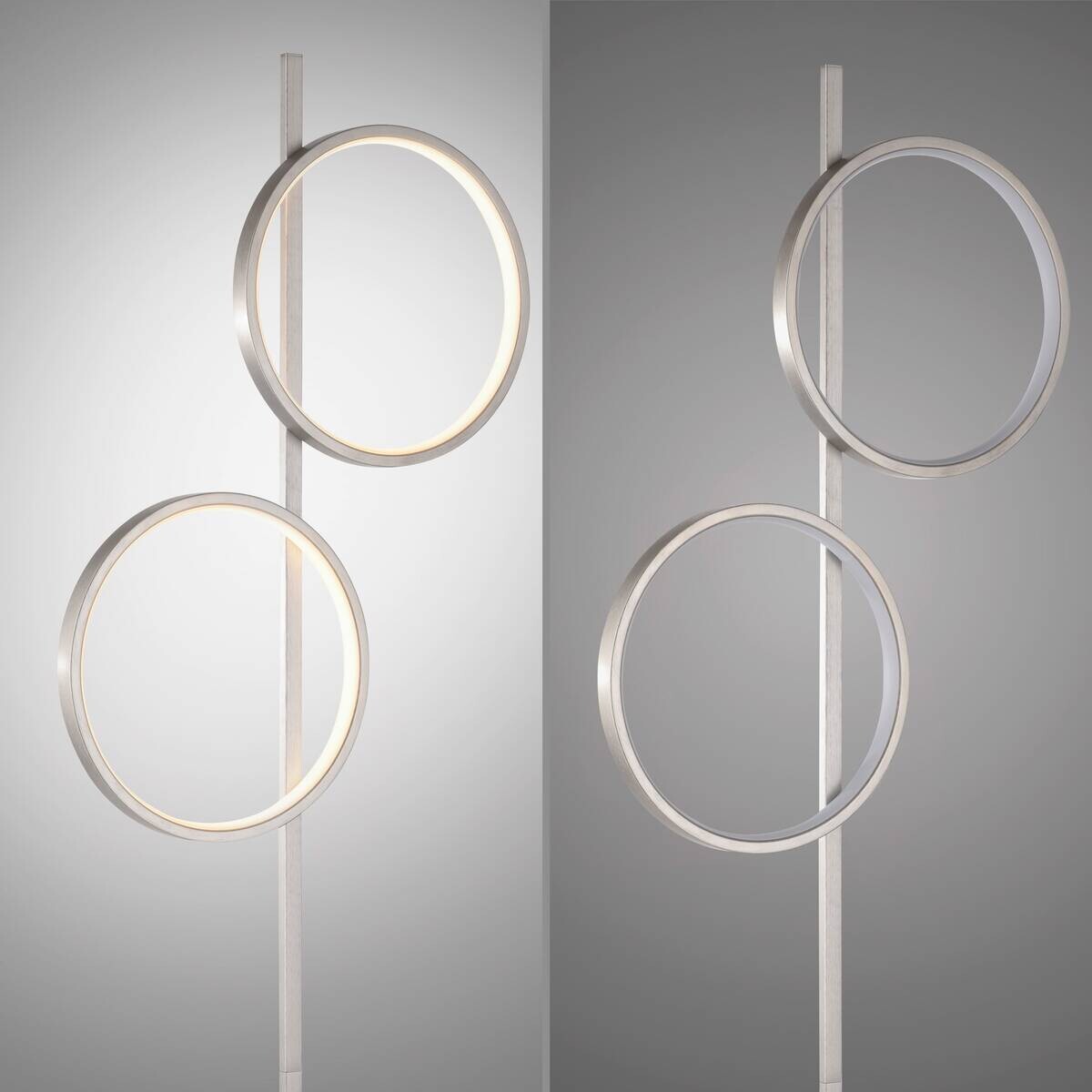 Just Light LED Stehleuchte Mini-Ritus silber Eisen 2 Brennstellen