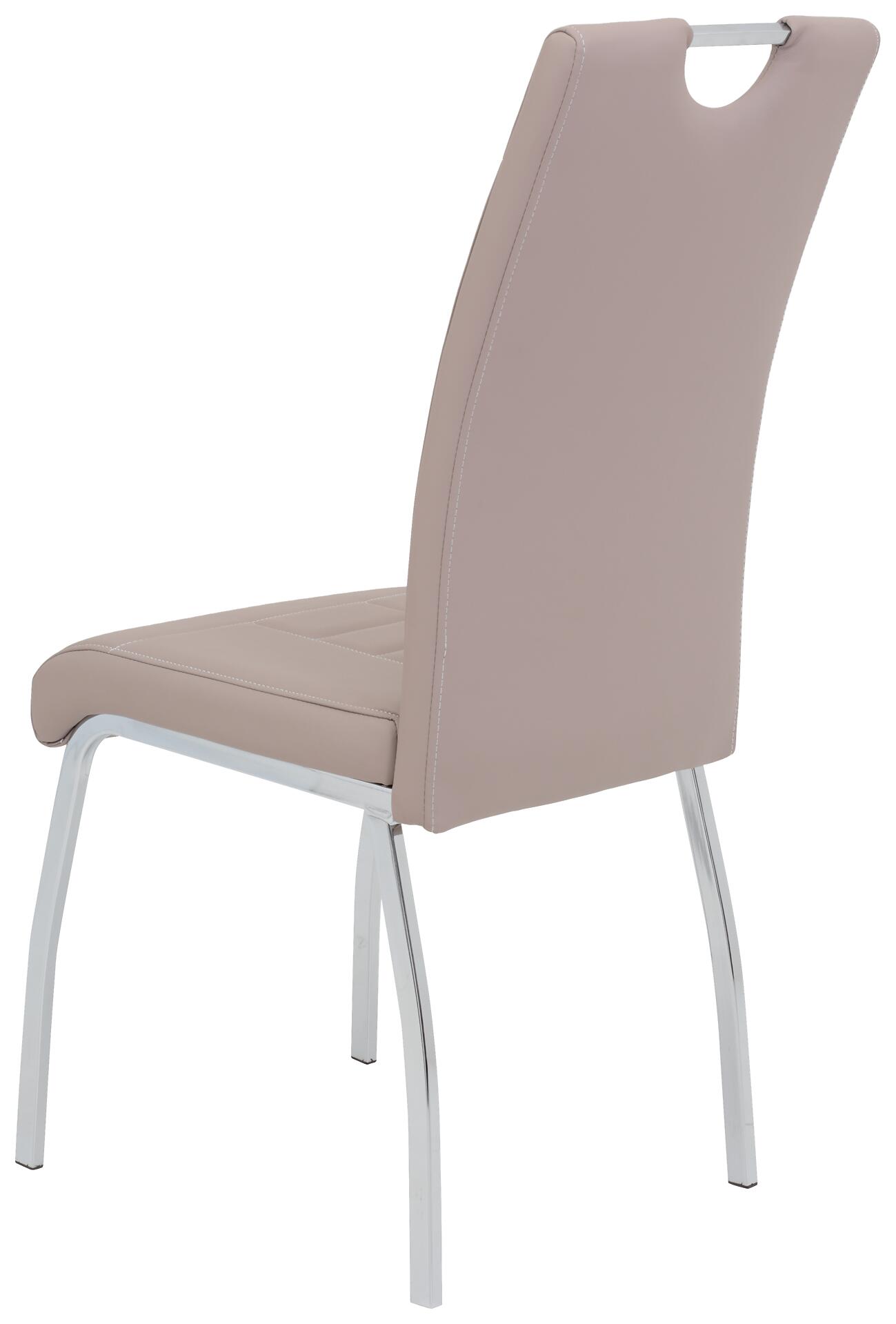 Stuhl Andrea 2er Set Cappuccino Kunstleder Metall B/H/T: ca. 43x100x64 cm