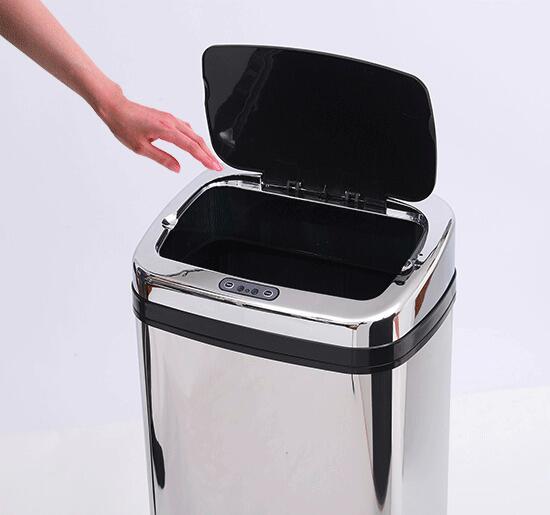 HOMCOM Mülleimer silber B/H/L: ca. 25x58x33 cm