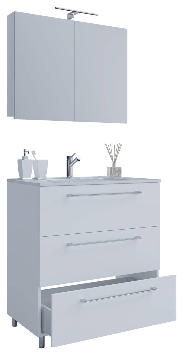 Waschplatz 3tlg-Schubo weiß B/H/T: ca. 80x86x46 cm