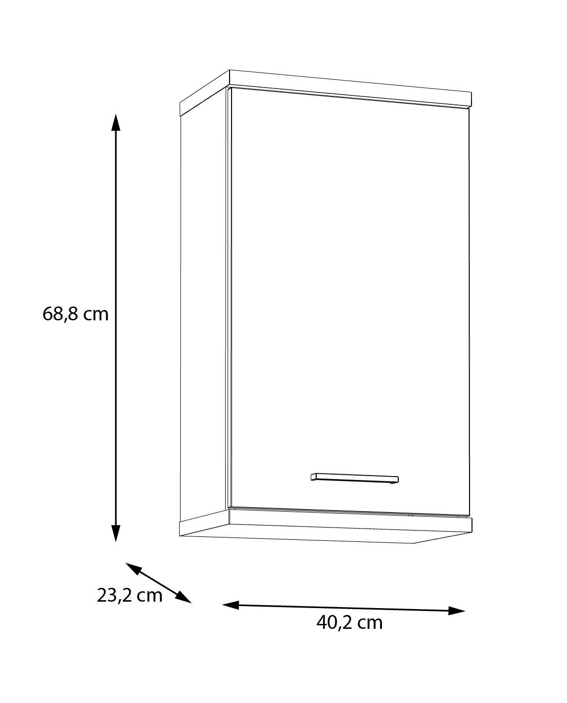 Hängeschrank Eiche Artisan Nachbildung salbei B/H/T: ca. 40x69x23 cm