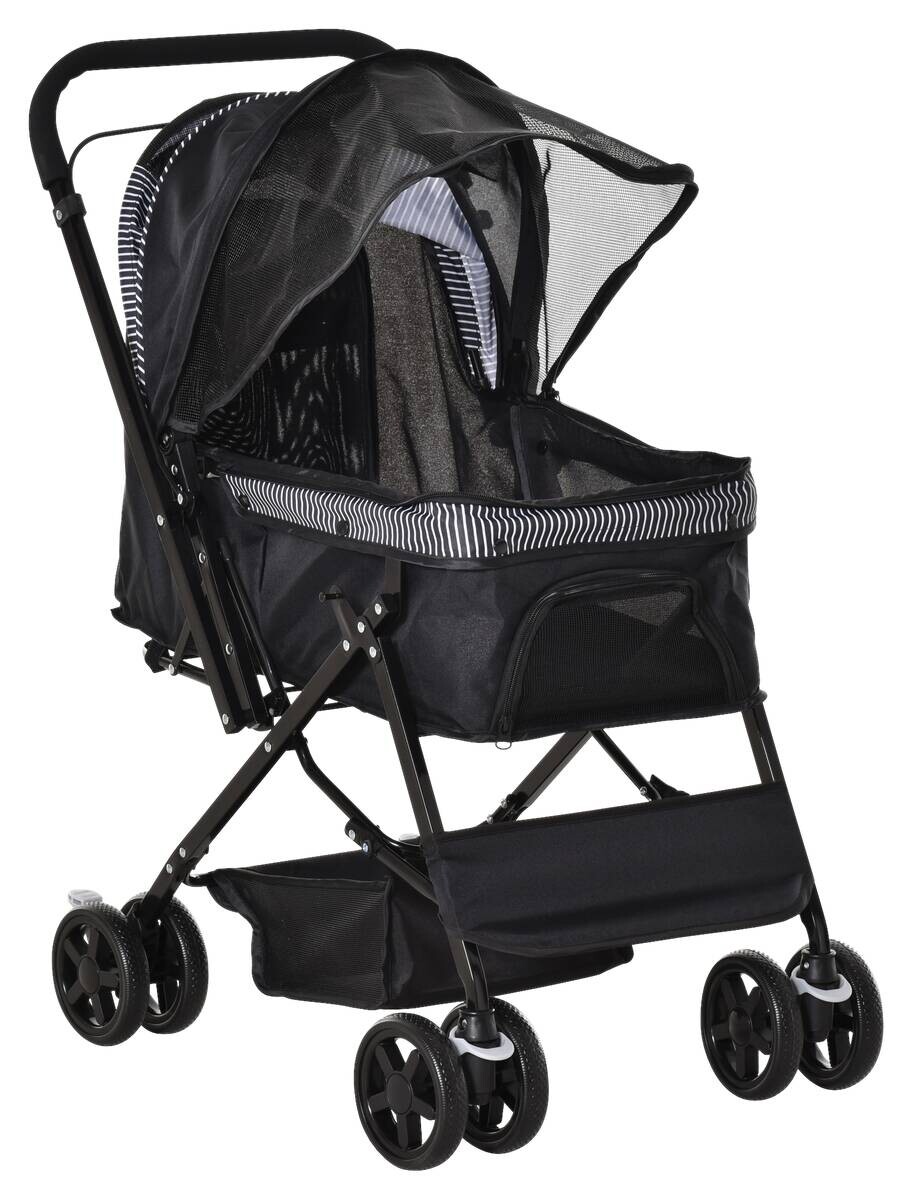 PawHut Hundebuggy schwarz Stahl B/H/L: ca. 52x95x76,5 cm