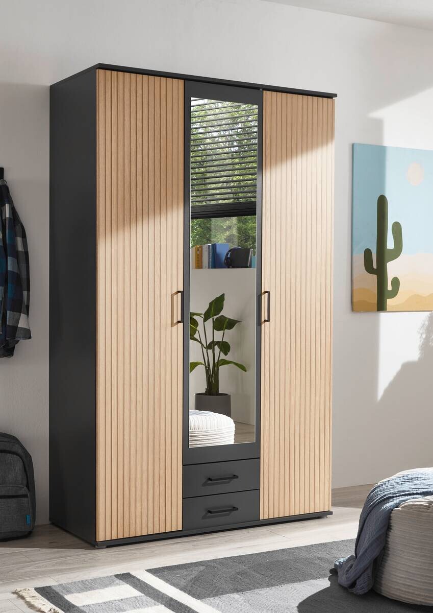 Kleiderschrank Laurie Graphit B/H/T: ca. 120x196x54 cm