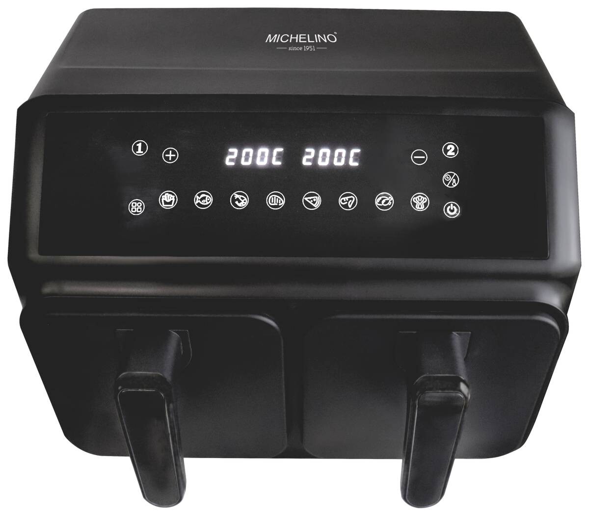 MICHELINO Heißfluftfritteuse Doppelbehälter 20212 schwarz Kunststoff B/H/T: ca. 28x37x27 cm ca. 8 l