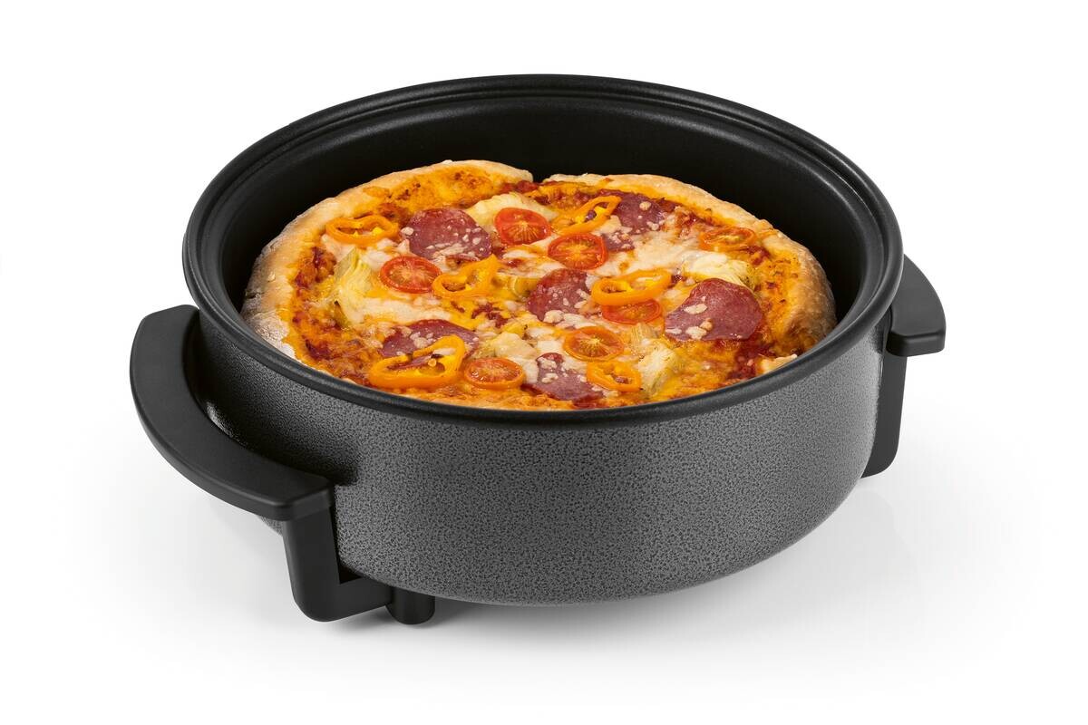 GOURMETmaxx Elektrische Party-Pfanne schwarz Edelstahl B/H/L: ca. 14,5x36x34,5 cm