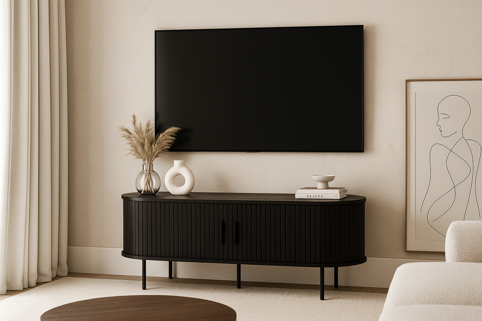 Lowboard SELVA schwarz B/H/T: ca. 120x54x60 cm