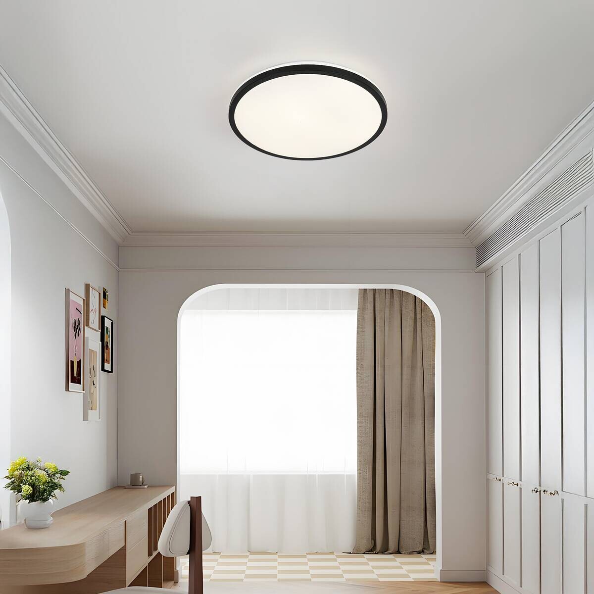 Nolo LED-Deckenleuchte Hela schwarz Kunststoff H/D: ca. 4,3x30 cm