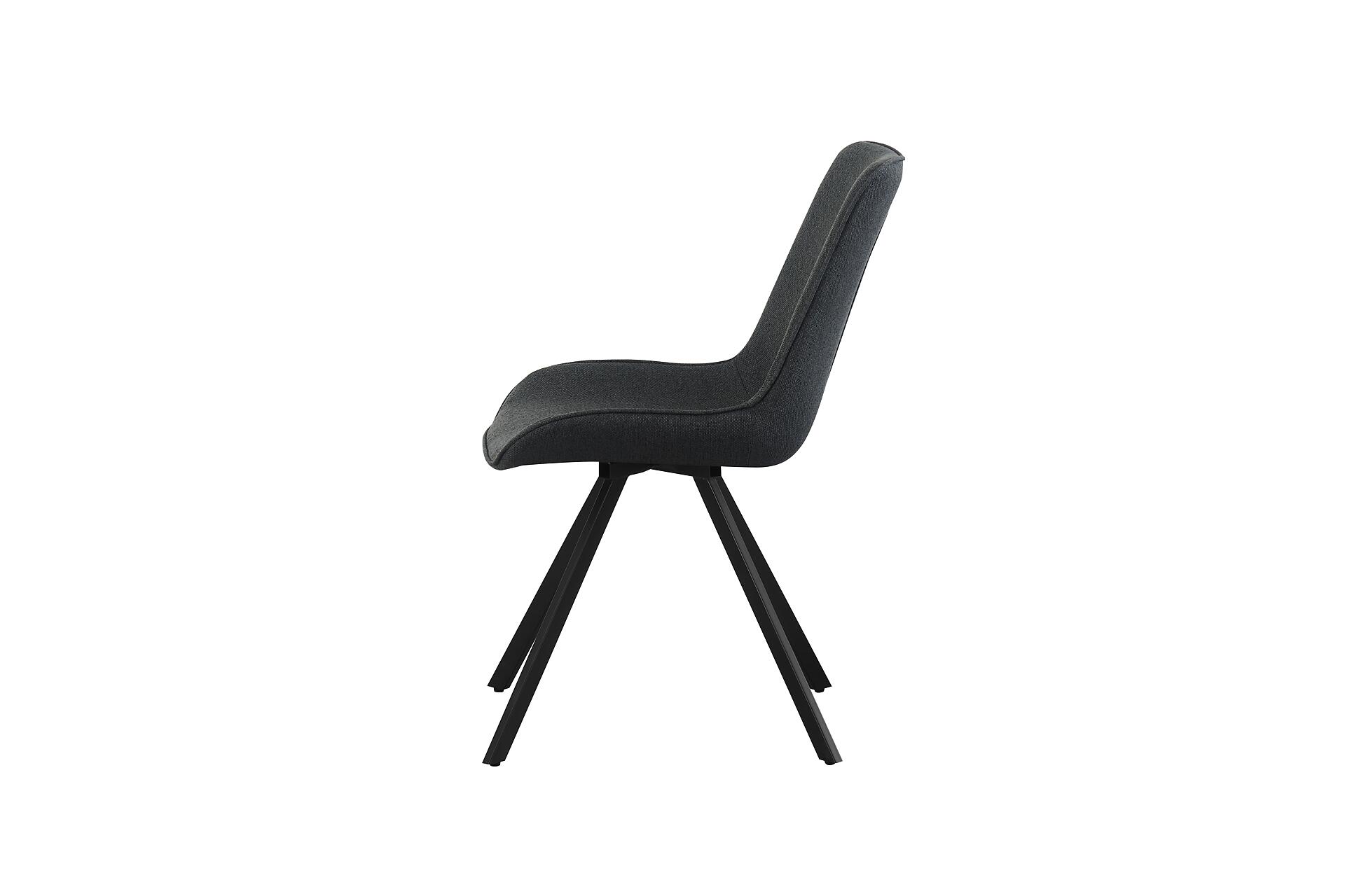 Drehstuhl EMILIA, 2er Set anthrazit Webstoff B/H/T: ca. 52x85x61 cm