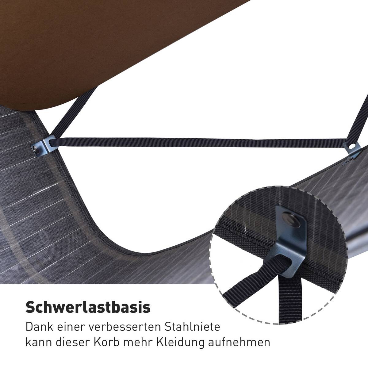 HOMCOM Wäschekorb mit 2 Tragegriffen grau Bambus Kunststoff B/H/L: ca. 32x63x52 cm