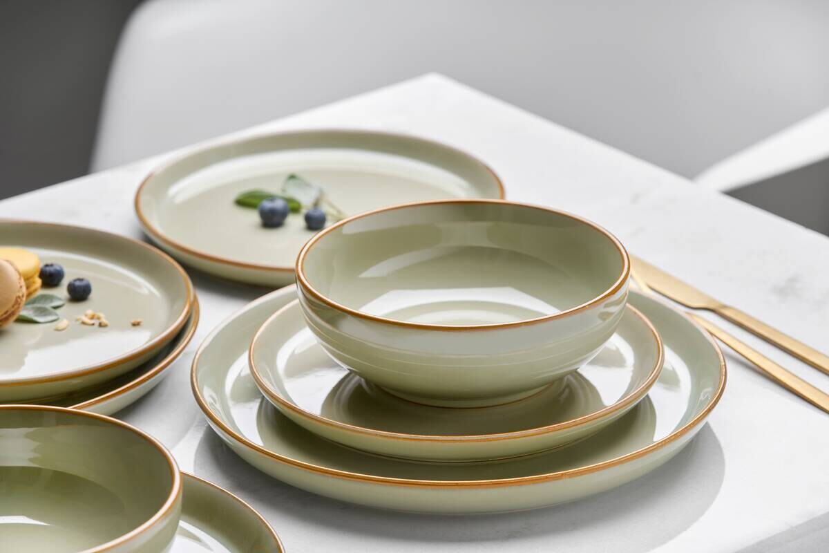 Kombiservice grün Steinzeug 12 tlg.