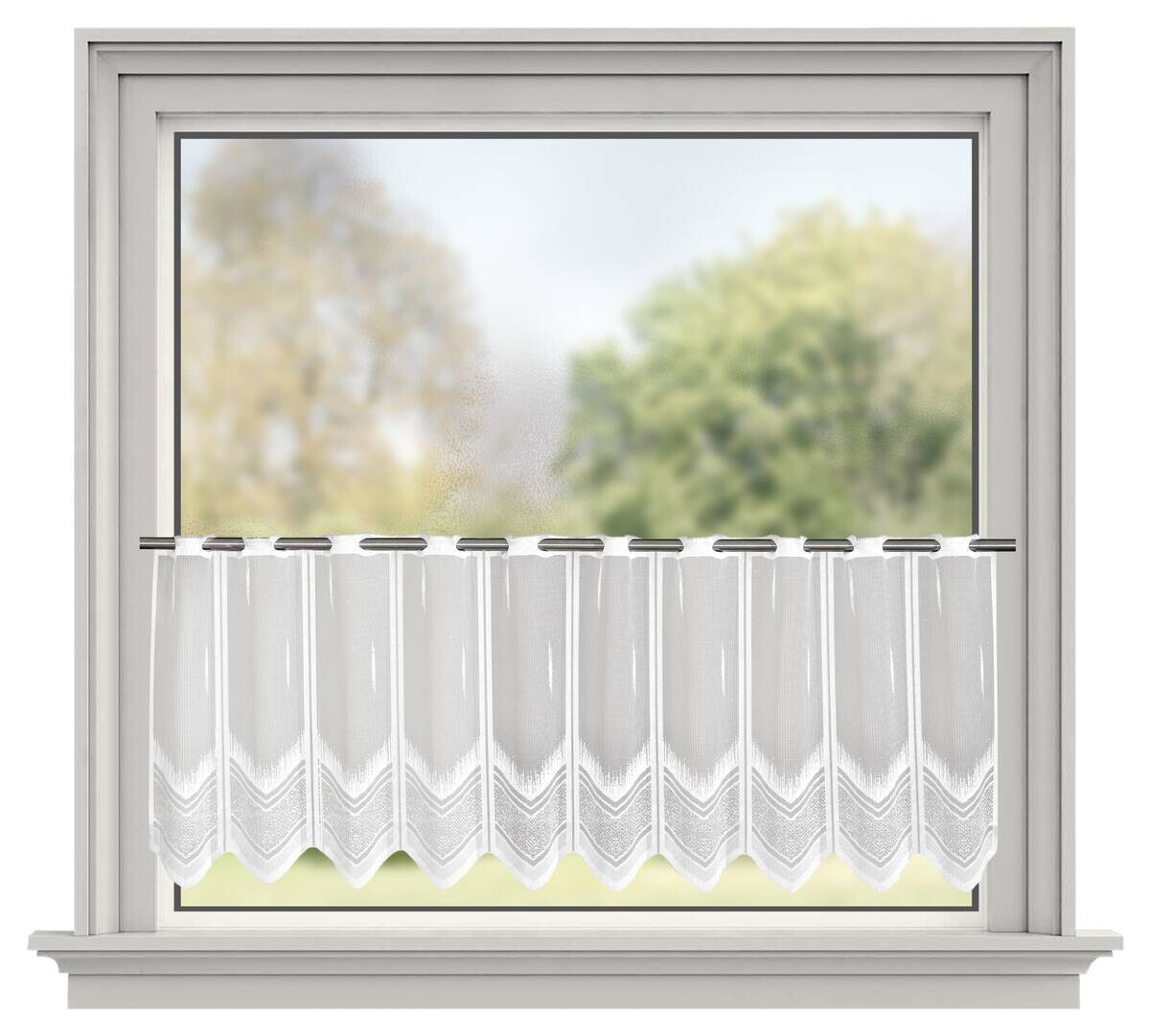 Sensation Scheibengardine weiß B/L: ca. 200x45 cm