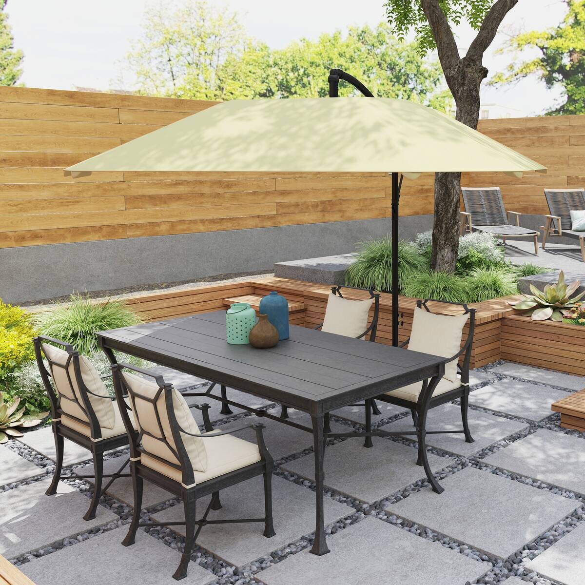 Outsunny Ampelschirm beige Polyester B/H/L: ca. 260x245x304 cm