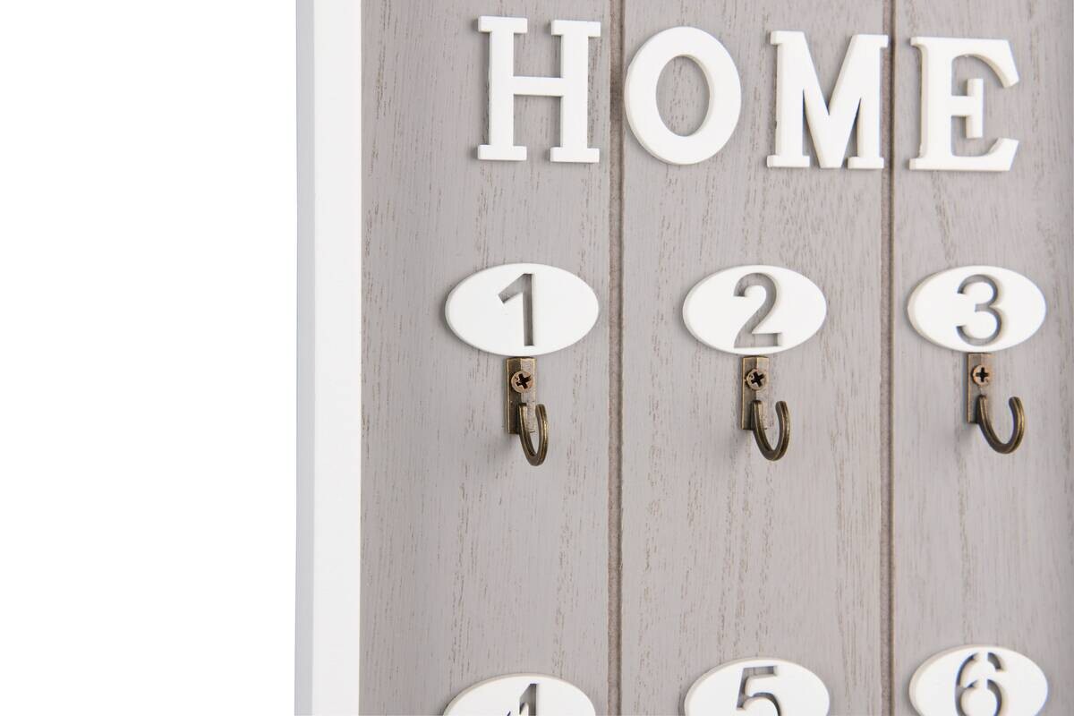 Schlüsselkasten Saskia grau weiß MDF B/H/T: ca. 20x30x3 cm